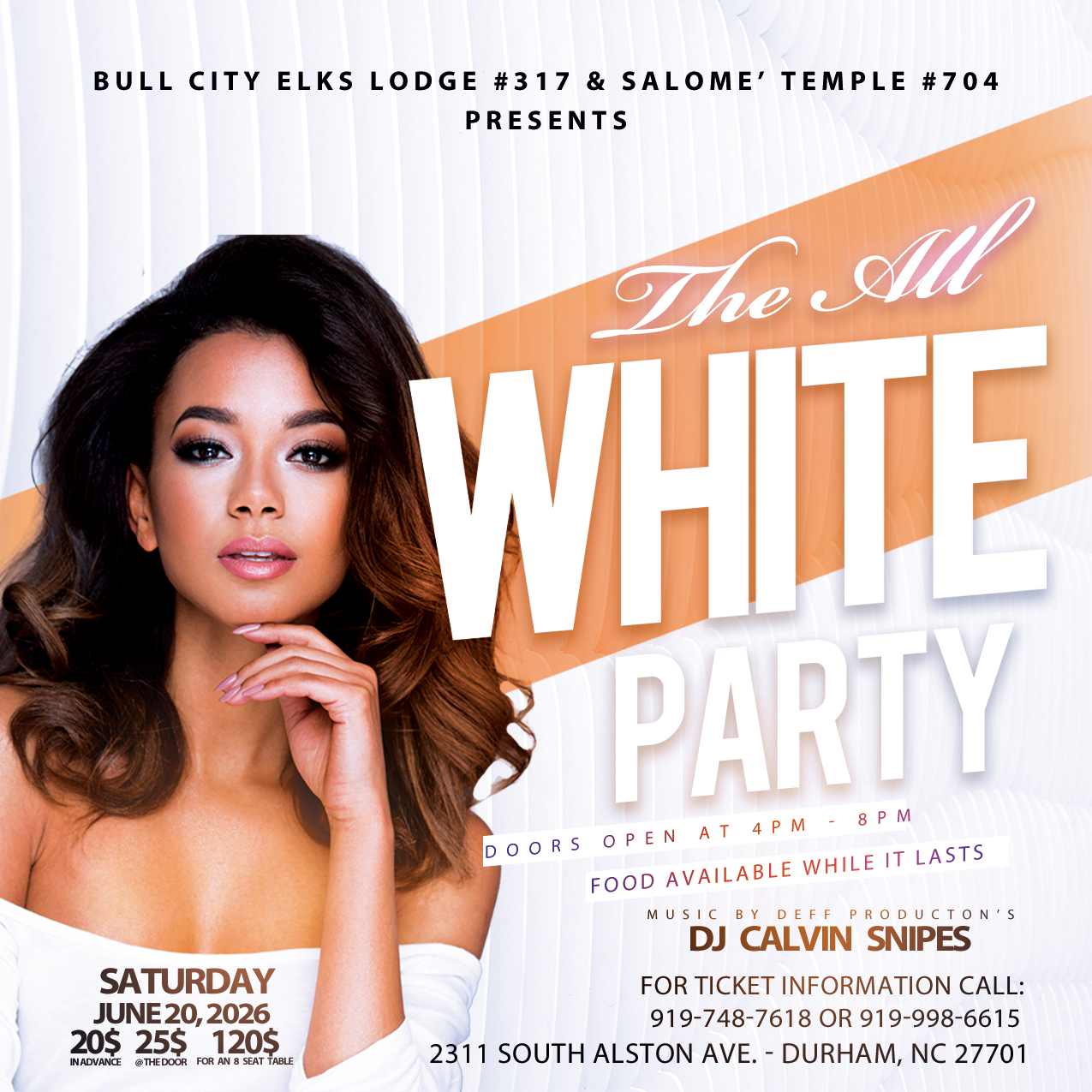 All White Day Party – Saturday, June 20, 2026