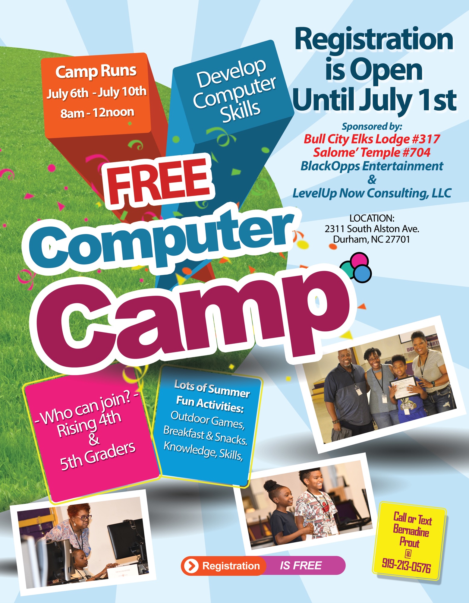 Register now for The Bull City Elks Lodge 2026 Summer Computer Camp!!!