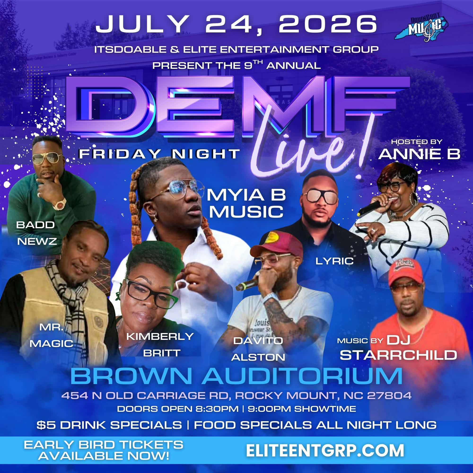 Get your $30 dollar tickets to the Down East Music festival weekend. July 24-25